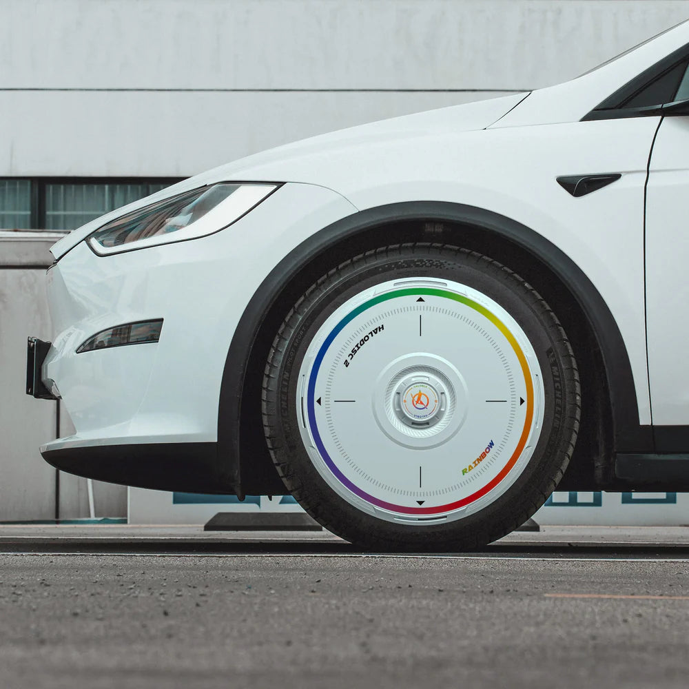 HALODISC 2 Rainbow - 4 Adet Jant Kapağı Takımı - Jant Kapağı Tesla Model Y Uyumlu